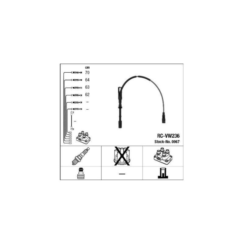 NGK bougiekabelset 0967